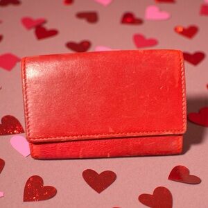 Gucci Vibrant Red Leather key Holder